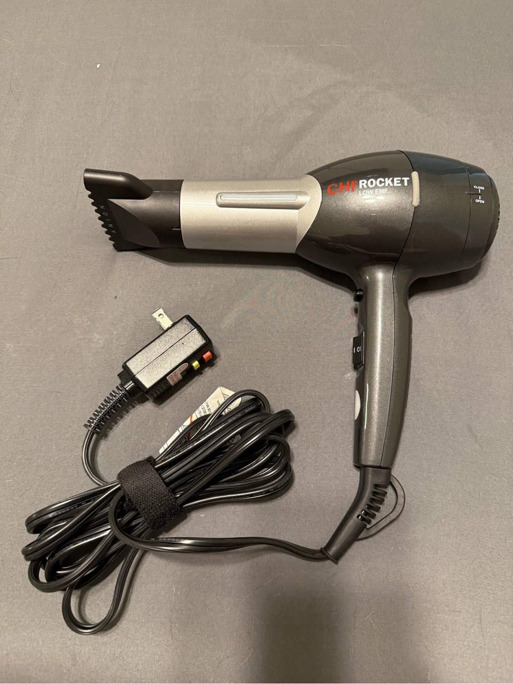 CHI Rocket Travel Hair Dryer in Gray/Silver